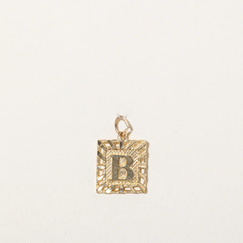 10k Yellow Gold 'B' Initial Charm