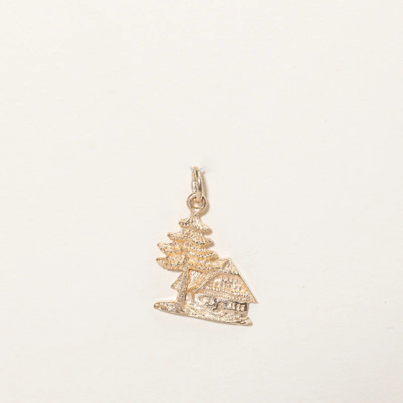 10k Yellow Gold Cabin in the Woods Charm