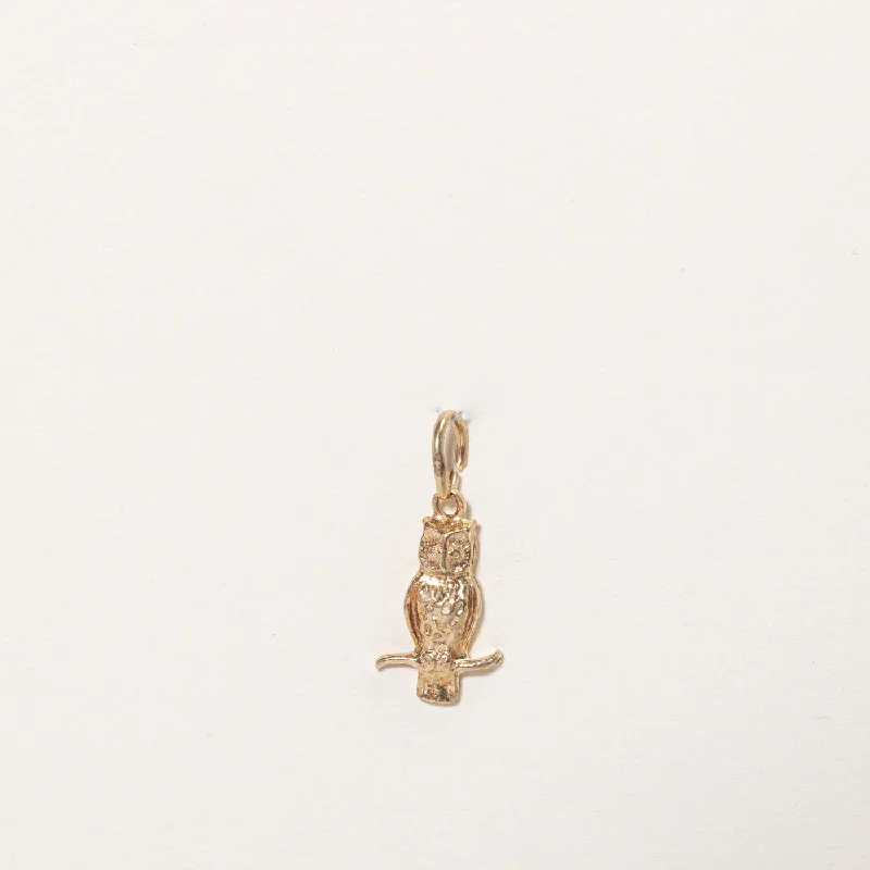 10k Yellow Gold Owl Charm