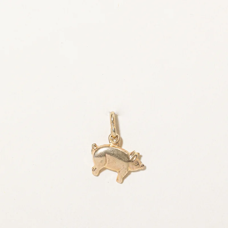 10k Yellow Gold Pig Charm