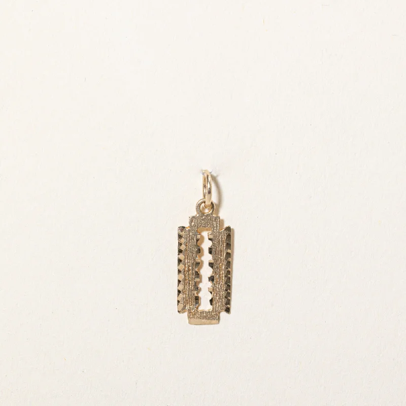 10k Yellow Gold Razor Charm