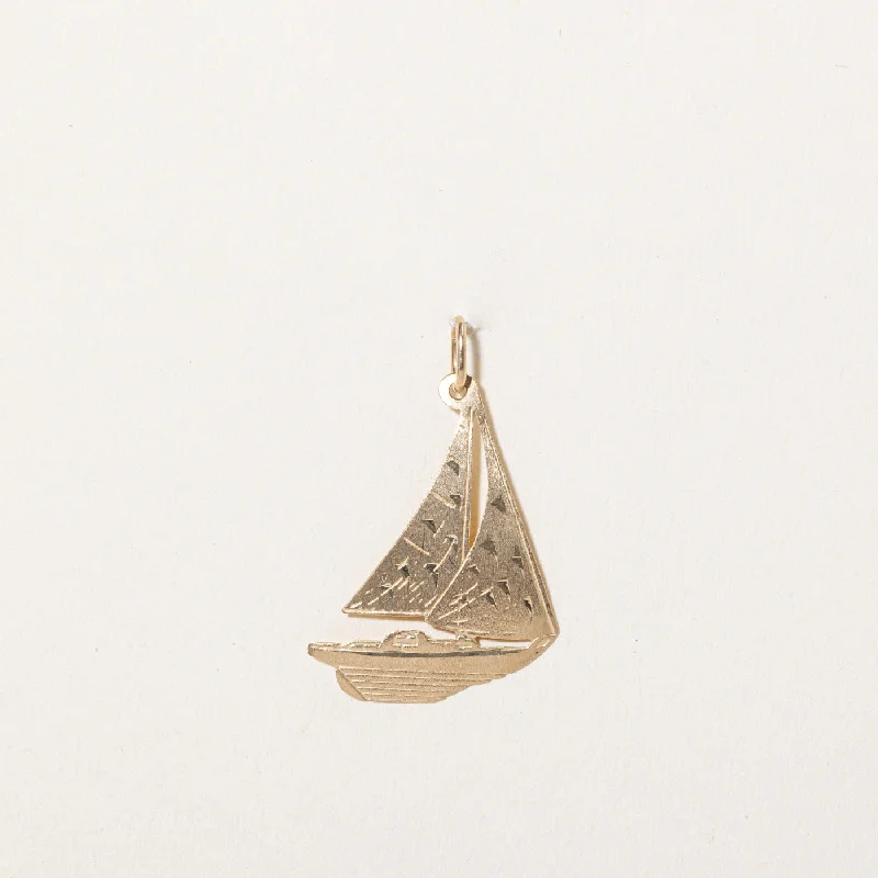 10k Yellow Gold Sail Boat Charm