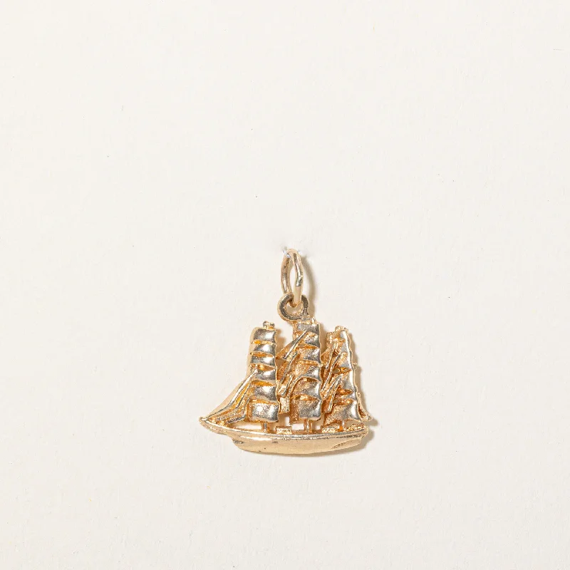 10k Yellow Gold Ship Charm