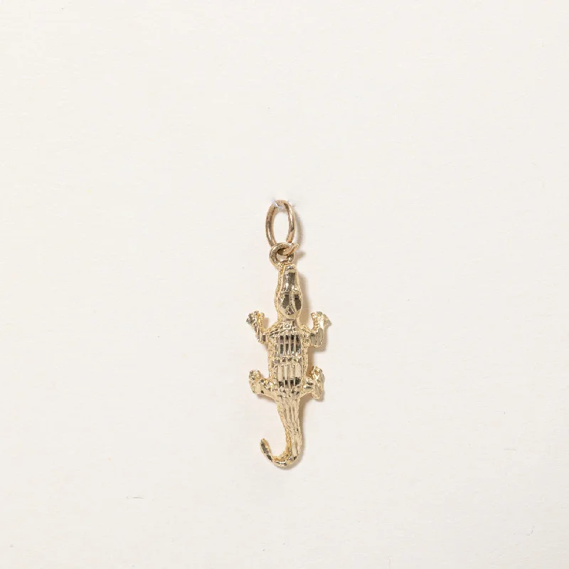 14k Yellow Gold Alligator Charm