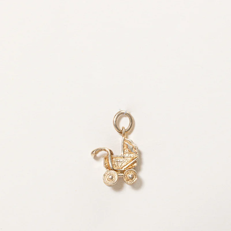 14k Yellow Gold Baby Carriage Charm