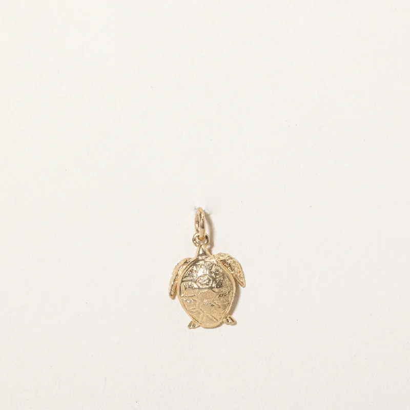 14k Yellow Gold Turtle Charm