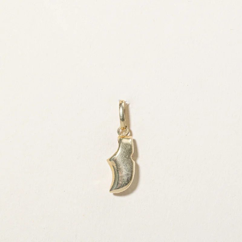 14k Yellow Gold Wooden Clog Charm