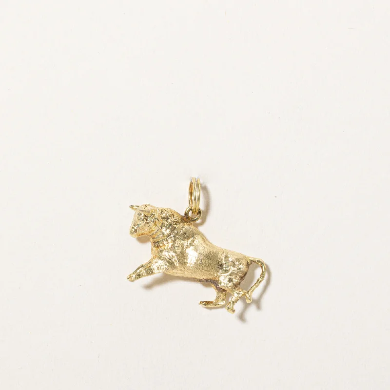 18k Yellow Gold Bull Charm