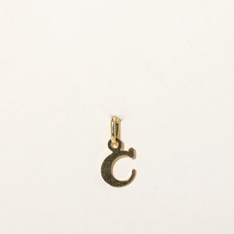 18k Yellow Gold 'C' Initial Charm