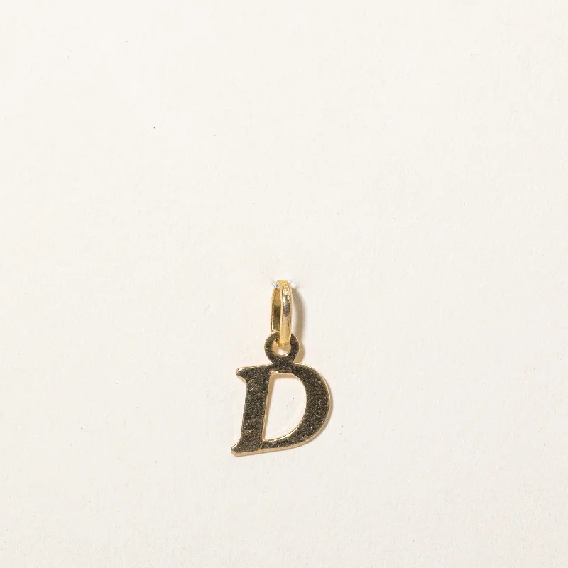 18k Yellow Gold D Initial Charm