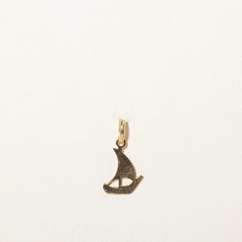 18k Yellow Gold Sail Boat Charm