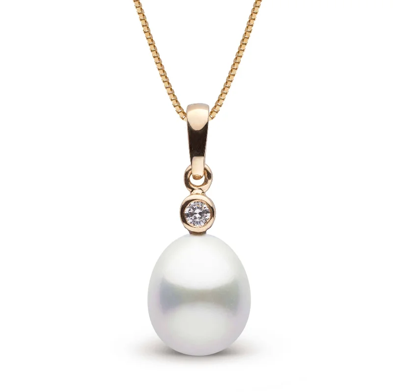 Brilliant Collection Drop White 10.0-11.0 mm South Sea Pearl and Diamond Pendant