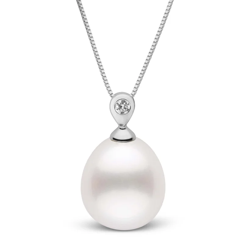 Dew Collection Drop White 11.0-12.0 mm South Sea Pearl and Diamond Pendant