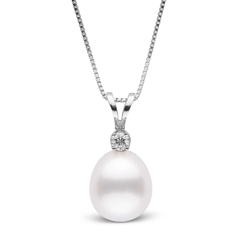 Harmony Collection Drop 10.0-11.0 mm White South Sea Pearl & Diamond Pendant