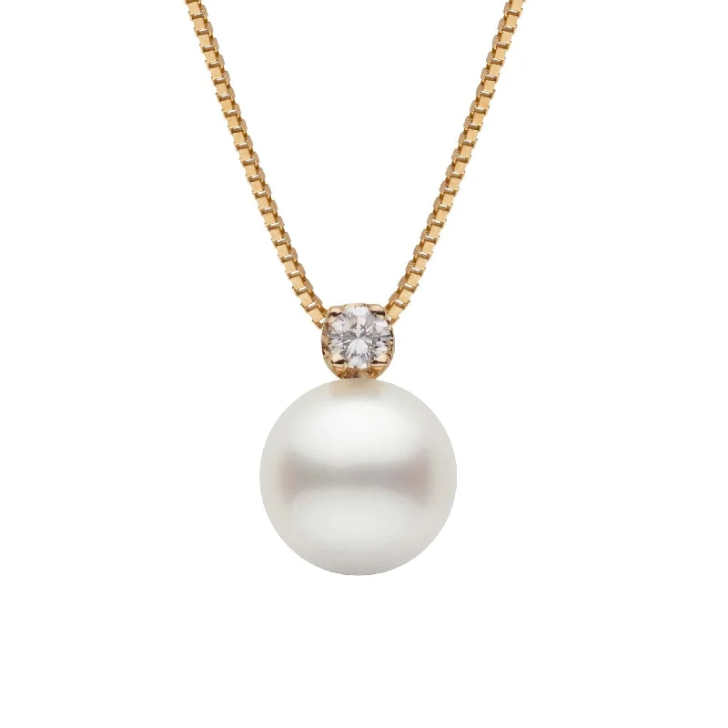 North Star Collection 10.0-11.0 mm White South Sea Pearl and Diamond Pendant