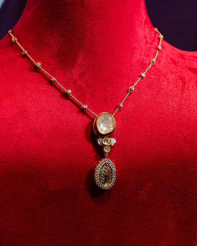 Saisha Polki And Diamond Pendant