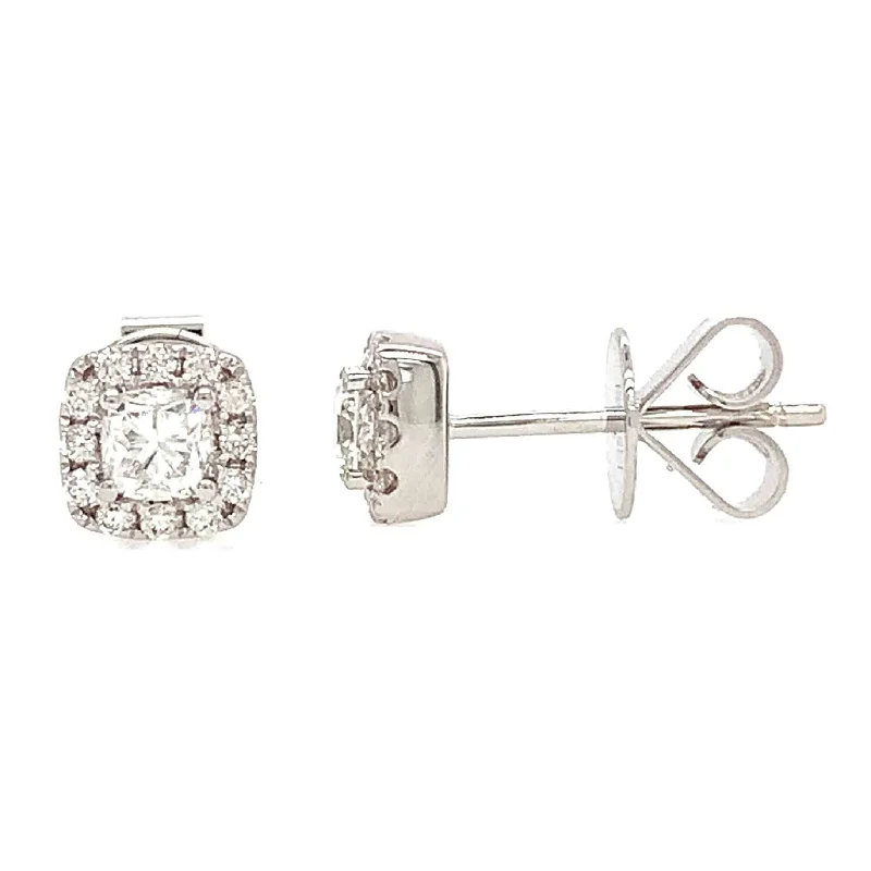 0.63carat Diamond Cushion Stud Earrings