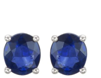 1.20ct tw Blue Sapphire Oval Stud Earring