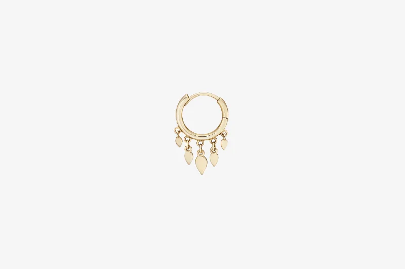 9k Gold Cinq Tear 5 Tassel Hoop - Single Earring