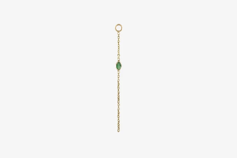 9k Gold Marquise Emerald Chain Plaque - Single