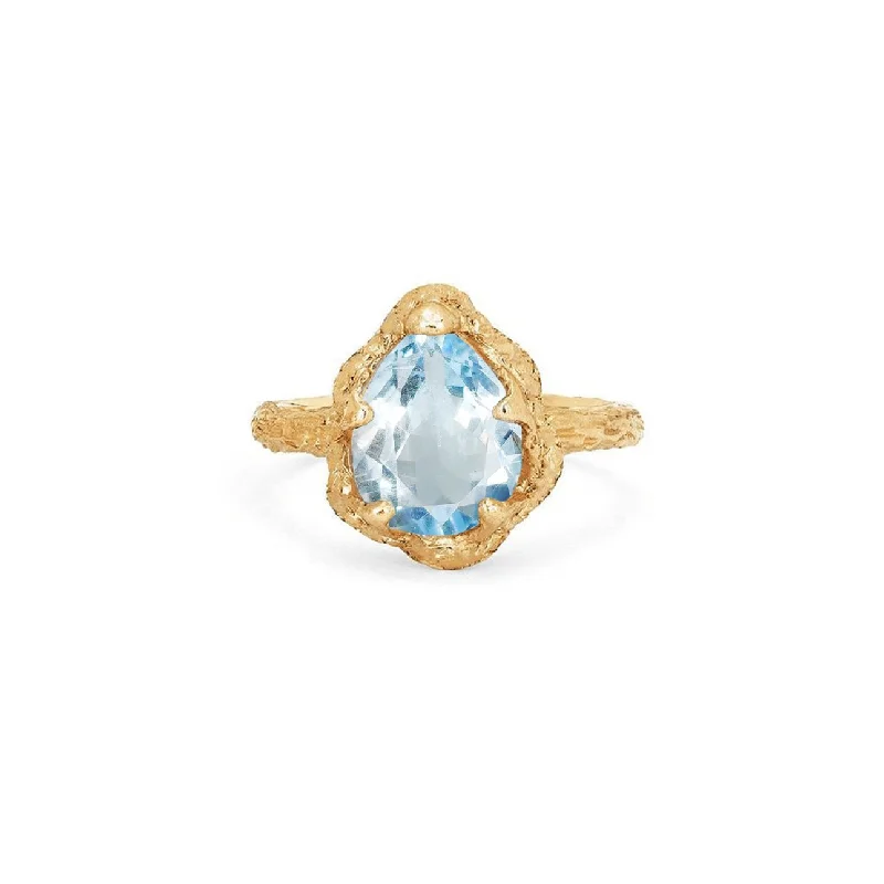 Baby Queen Water Drop Aquamarine Solitaire Ring