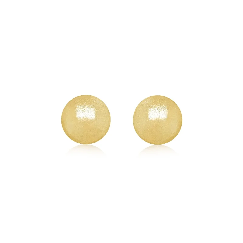 Brushed Finish Gold Button Studs