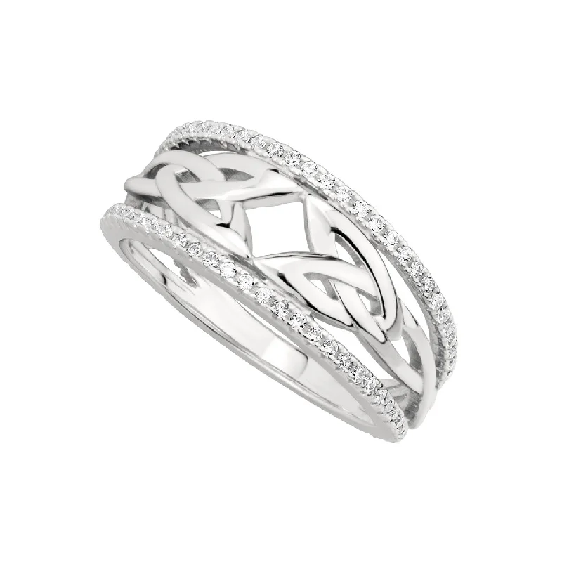 Celtic Cubic Zirconia Trinity Knot Band