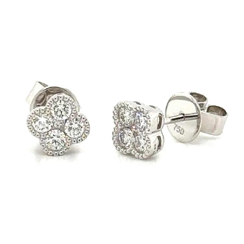 Clover 0.57ct tw Stud Diamond Earrings