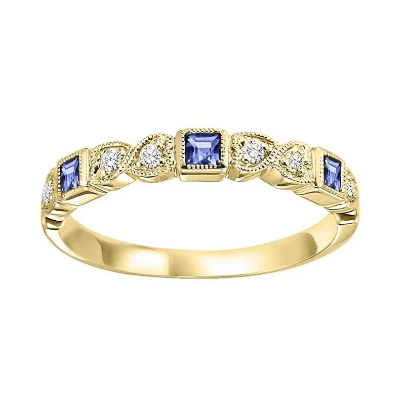 10KY Sapphire Band 1/12CTW | Stackable Ring