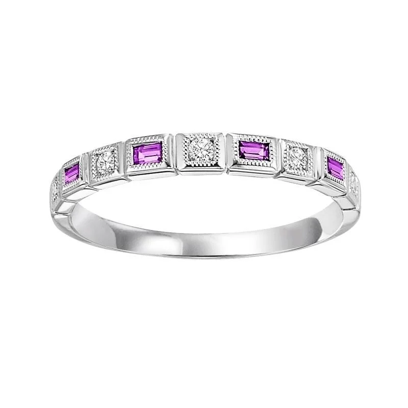 10KW Ruby Band 1/10CTW | Stackable Ring