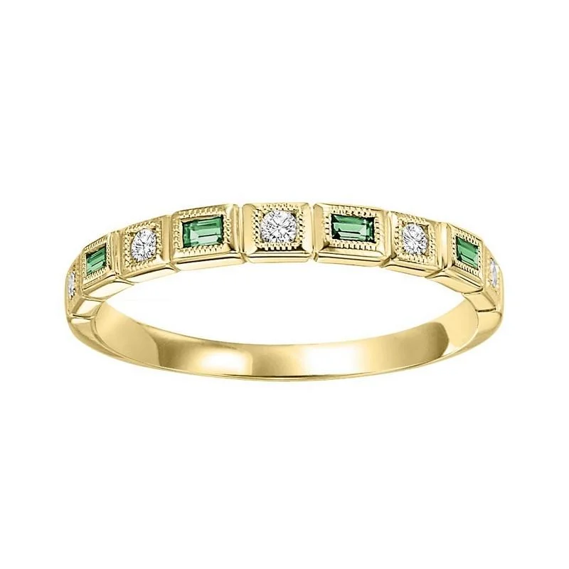 10KY Emerald Band 1/10CTW | Stackable Ring