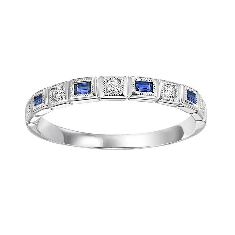 10KW Sapphire Band 1/15CTW | Stackable Ring