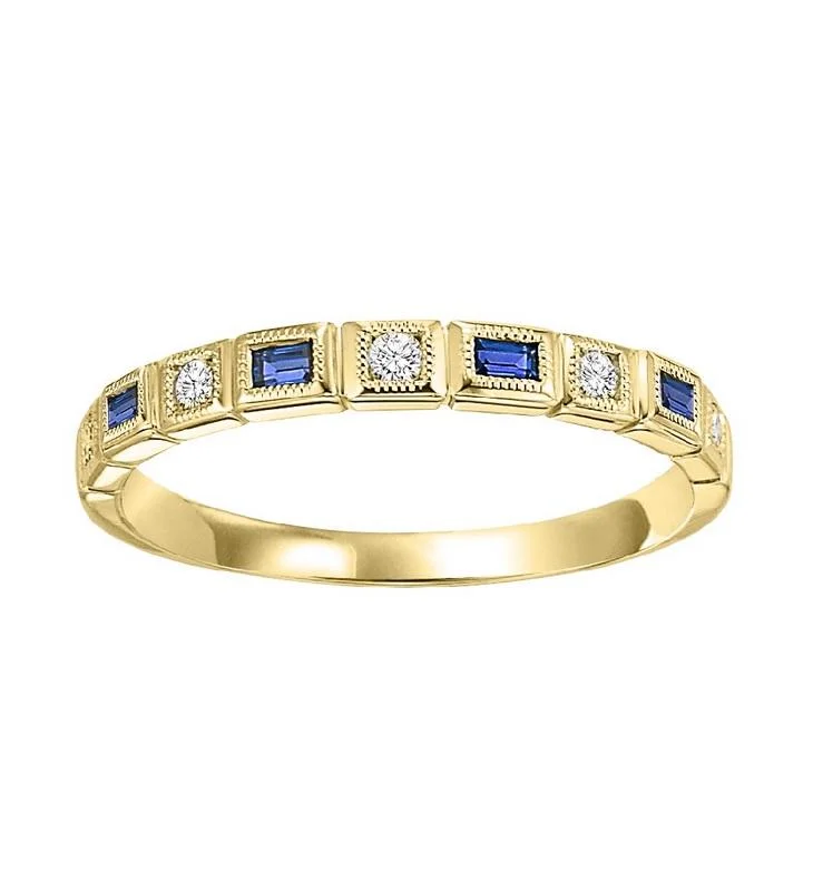 10KY Sapphire Band 1/15CTW | Stackable Ring