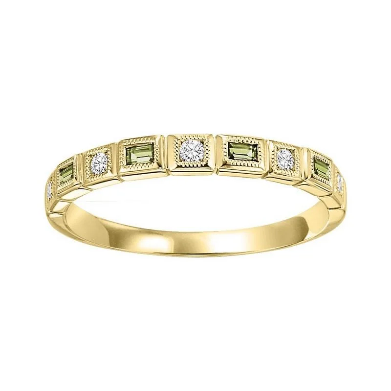 10KY Peridot Band 1/10CTW | Stackable Ring