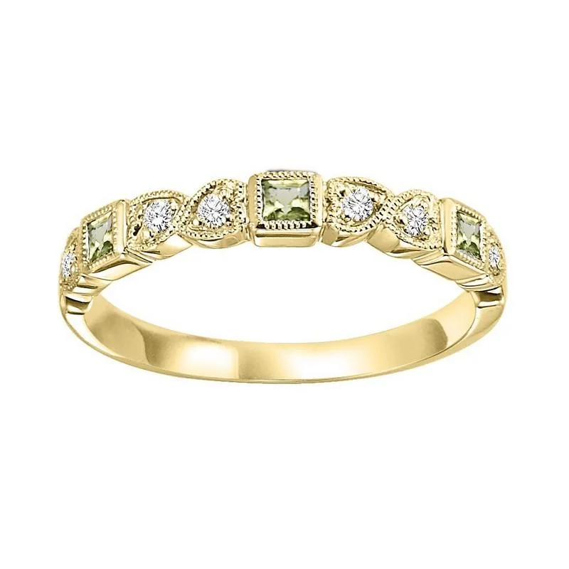 10KY Peridot Band 1/12CTW | Stackable Ring