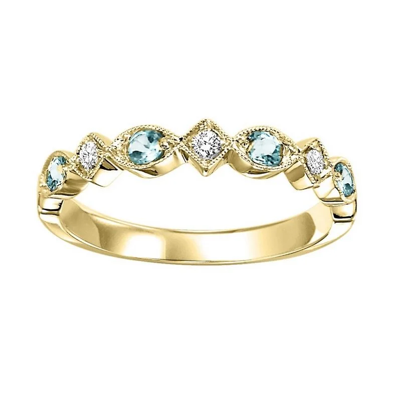 10KY Blue Topaz Band 1/20CTW | Stackable Ring