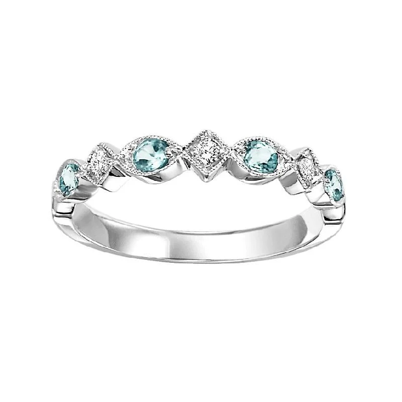 10KW Aquamarine Band 1/20CTW | Stackable Ring