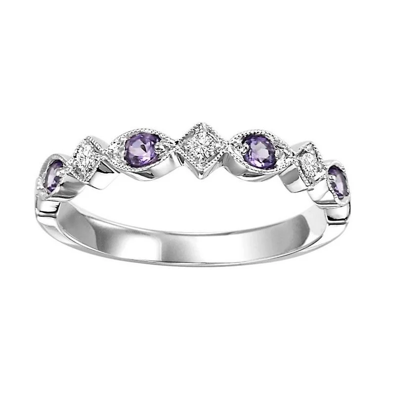 10KW Alexandrite Band 1/20CTW | Stackable Ring