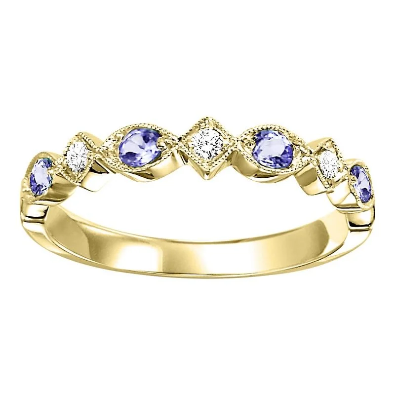 10KY Alexandrite Band 1/20CTW | Stackable Ring