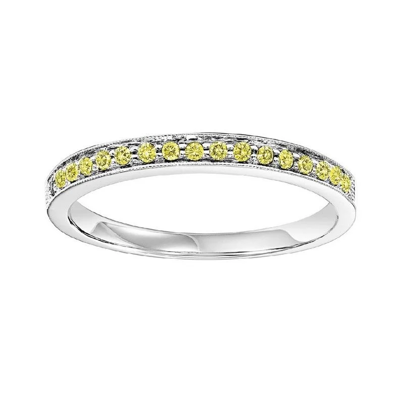 10KW Yellow Diamond Band 1/8CTW | Stackable Ring