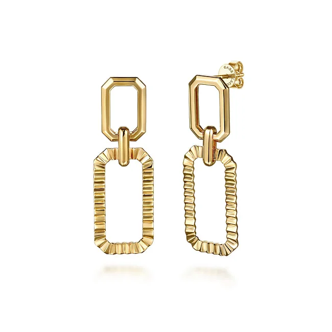 Gabriel & Co. Yellow Diamond Cut Drop Earrings