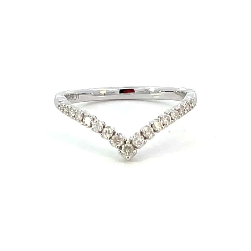 Gold & Diamond Chevron Stackable Ring