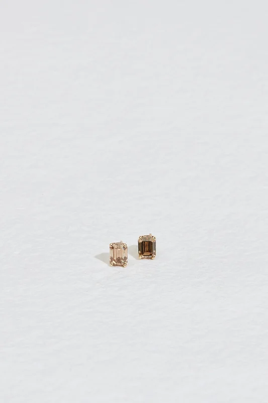 JP EMERALD CUT CHAMPAGNE DIAMOND STUDS