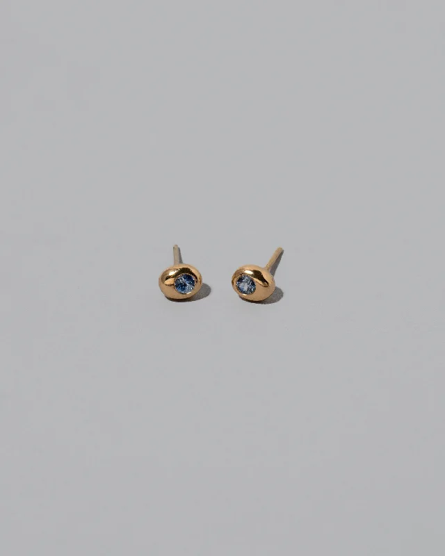 Level Stud Earrings - Bicolor Blue Sapphire