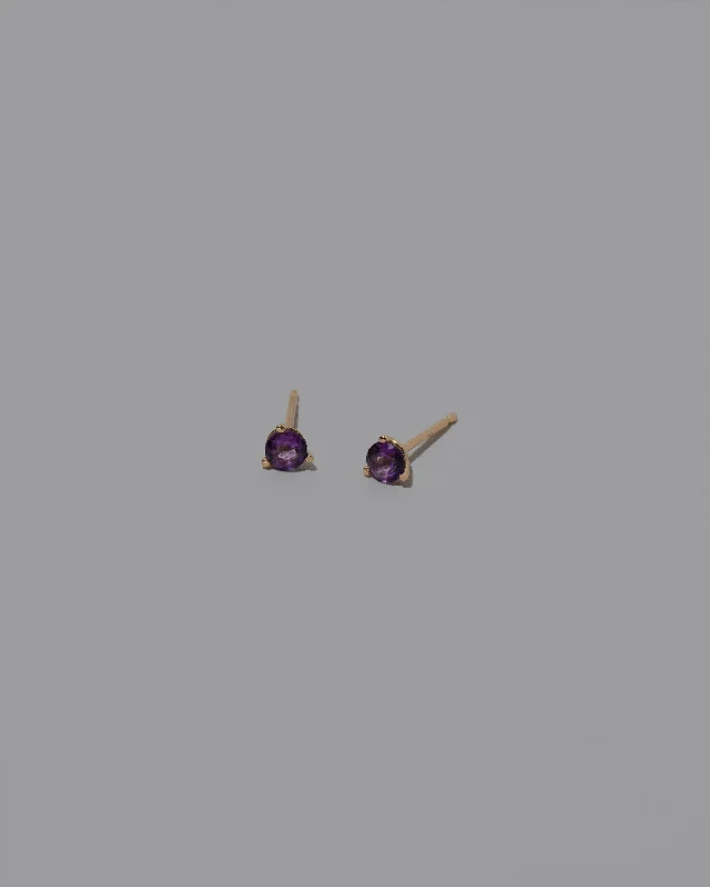 Martini Stud Earrings - Petite Amethyst