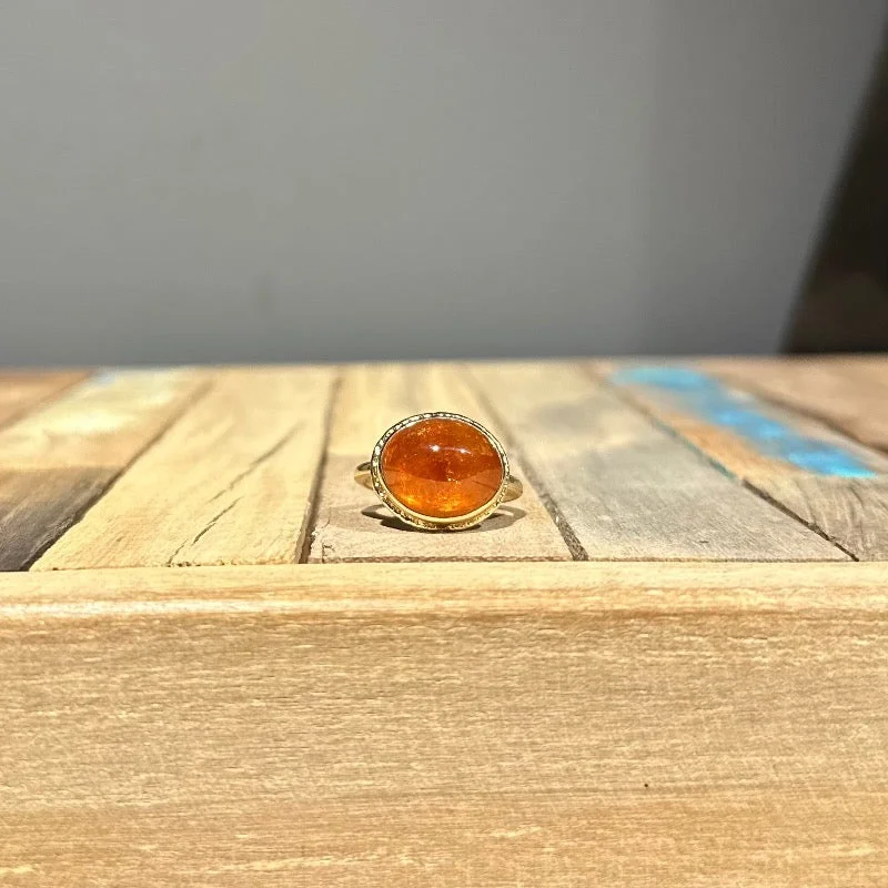 Oval Spessartite Ring