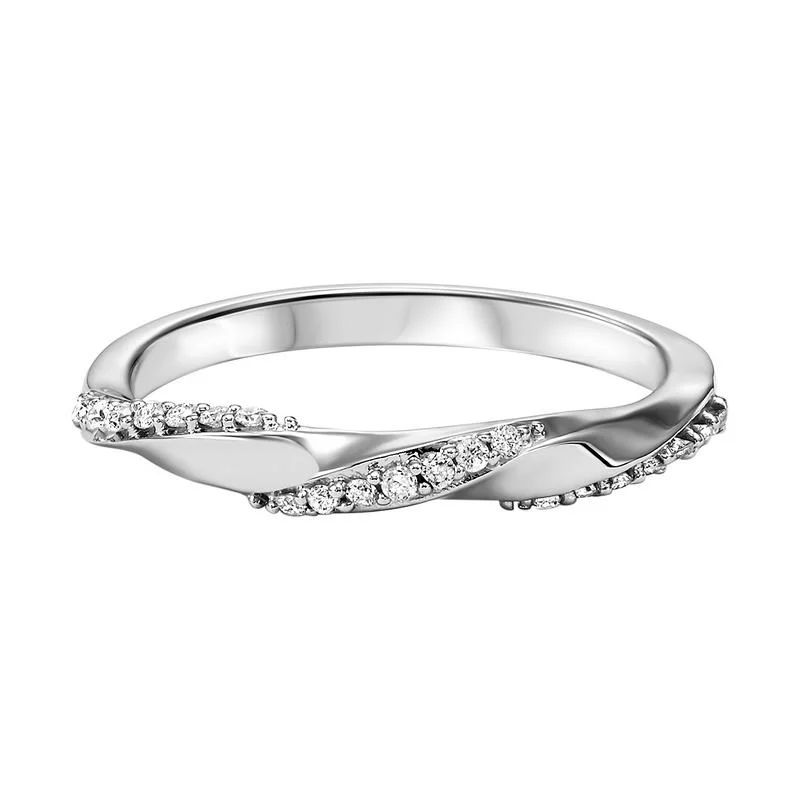 10KW Twisted Diamond Band 1/8CTW | Stackable Ring