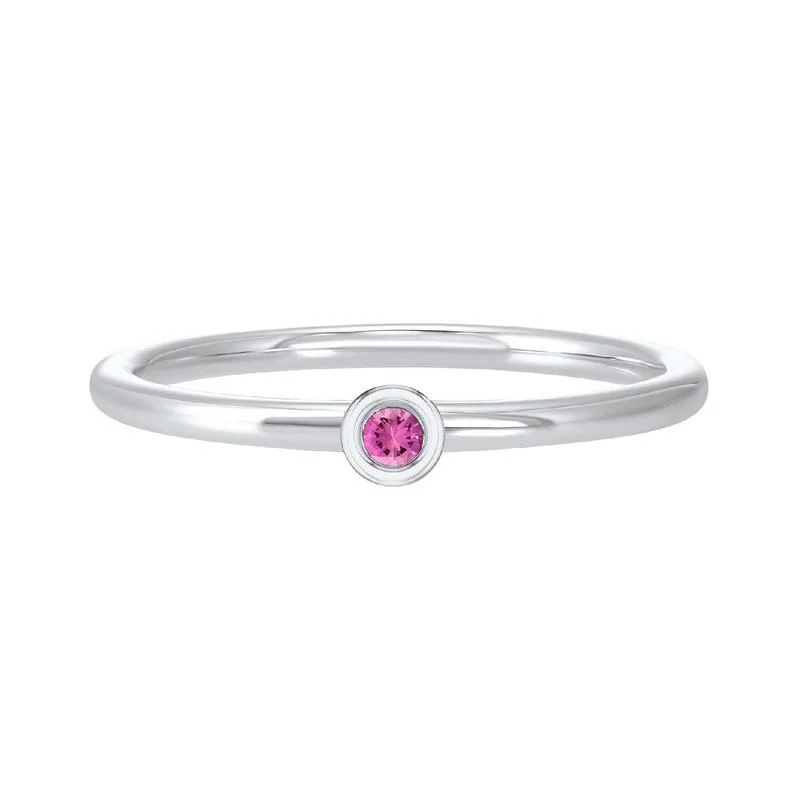 10KW Pink Tourmaline Band | Stackable Ring