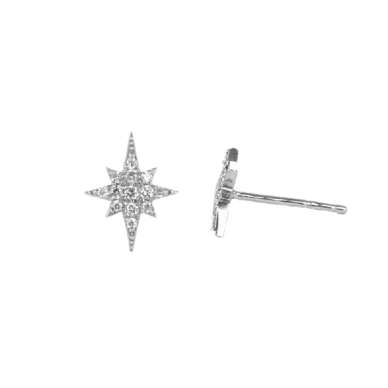 10K White Gold "Little Lila" Pave Diamond Studs