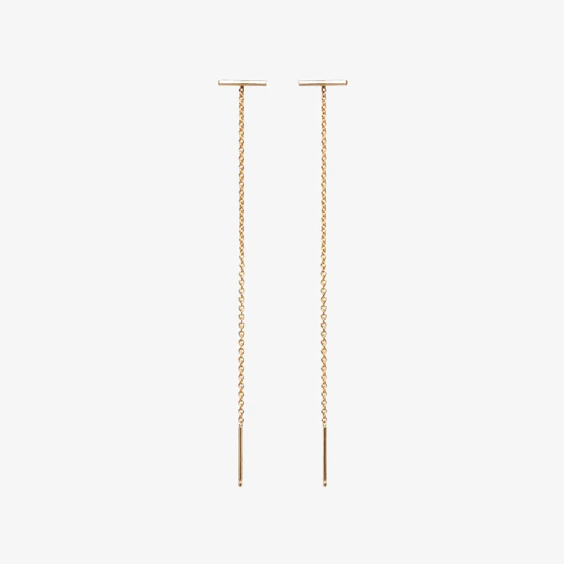 Zoe Chicco 14k Gold Thin Bar Threader Earrings